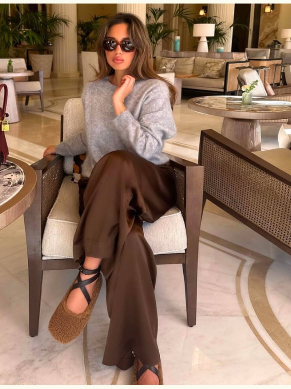 Wilfred Aritzia Effortless pants chocolate brown 4